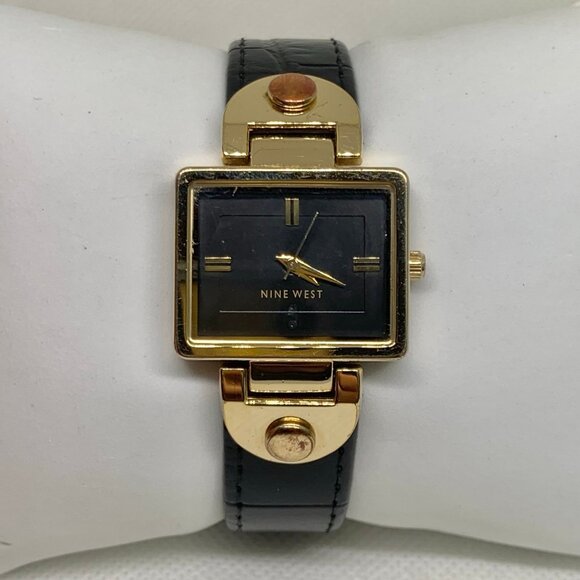 Nine West Accessories - Nine West women gold tone watch 27mm square case quartz analog running